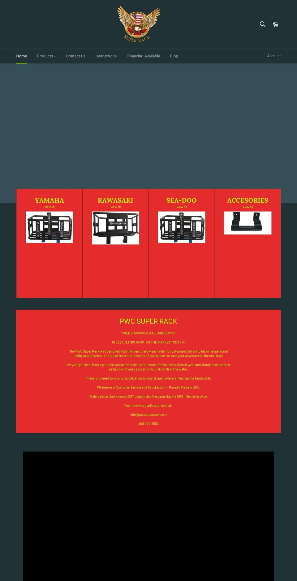 pwcsuperrack.com shopify website screenshot