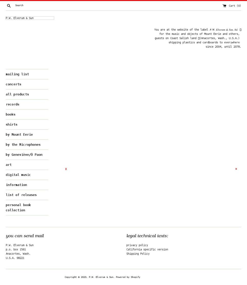 pwelverumandsun.com shopify website screenshot
