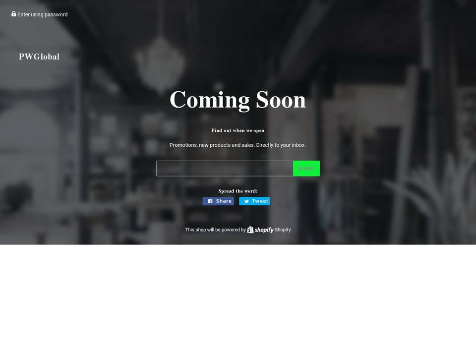 pwglobal.net shopify website screenshot