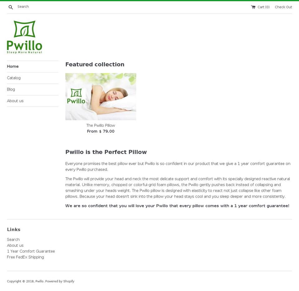 pwillo.com — Shopify storefront screenshot