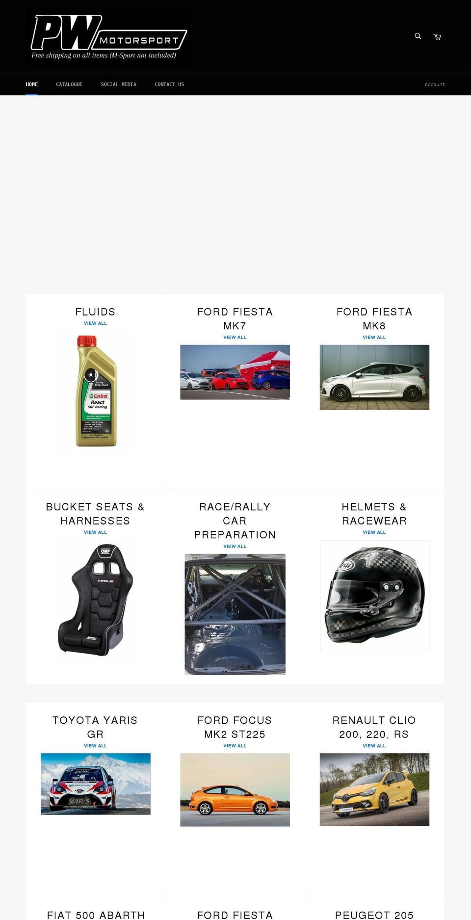 pwmotorsport.co.uk shopify website screenshot