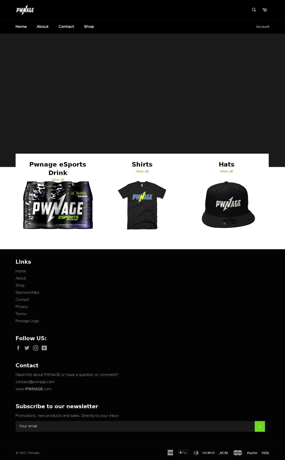 pwnage.com shopify website screenshot