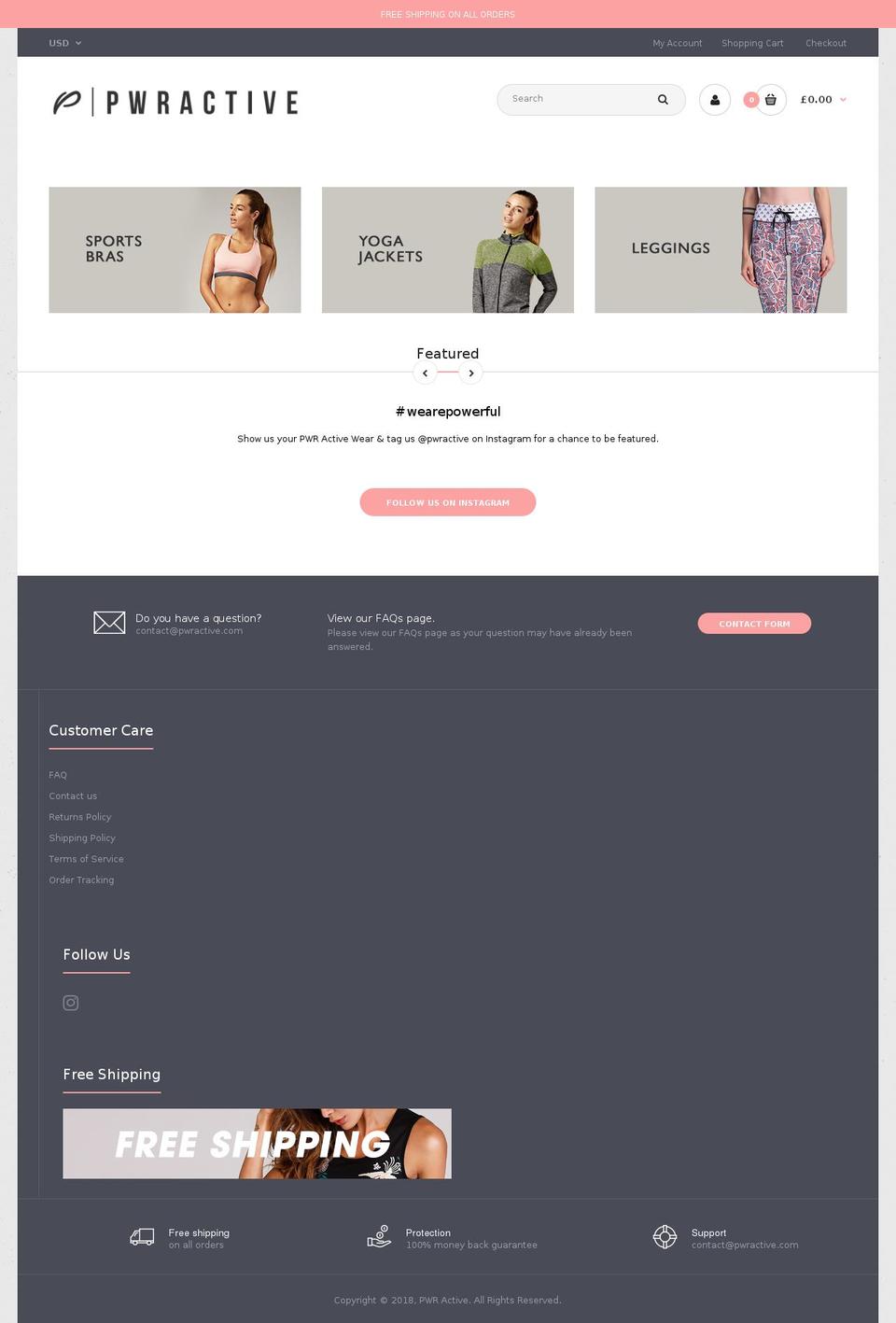 pwractive.com shopify website screenshot