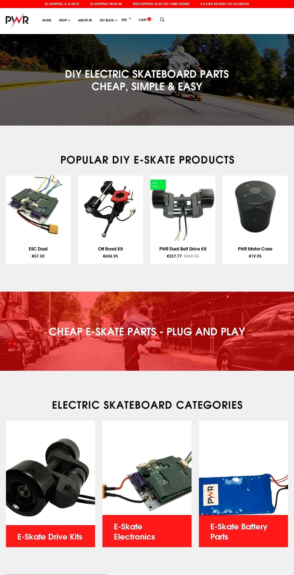 pwrboards.com shopify website screenshot