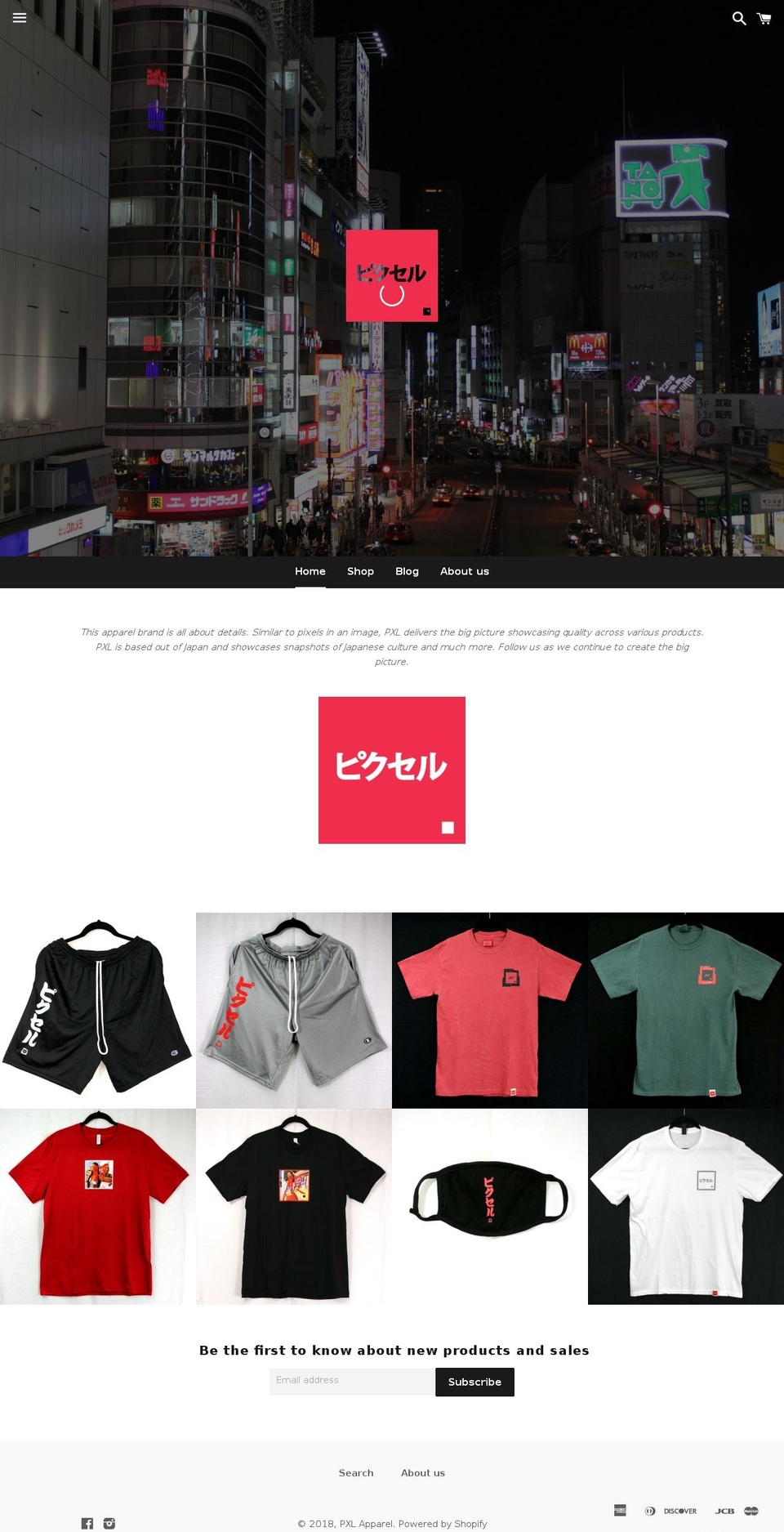 pxl-apparel.com — Shopify storefront screenshot