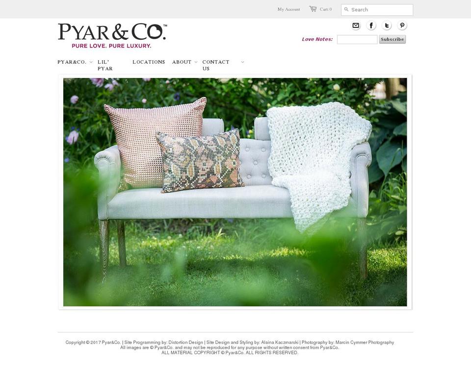 pyarandco.com shopify website screenshot