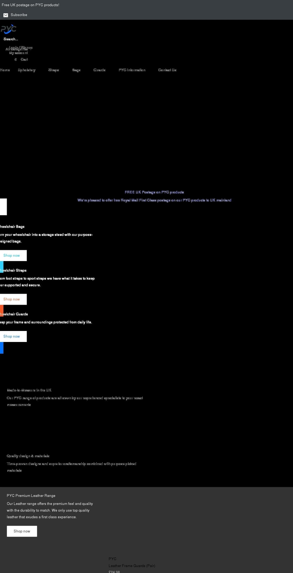 pycmobility.com shopify website screenshot