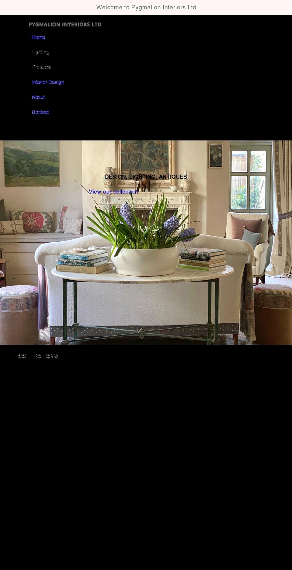 pygmalioninteriors.com shopify website screenshot