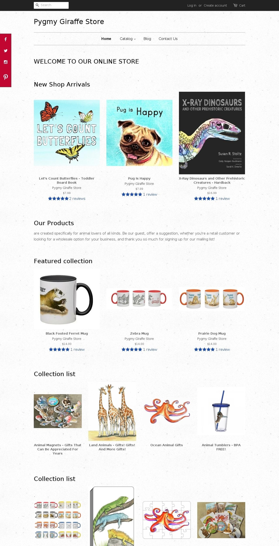 pygmygiraffestore.com — Shopify storefront screenshot