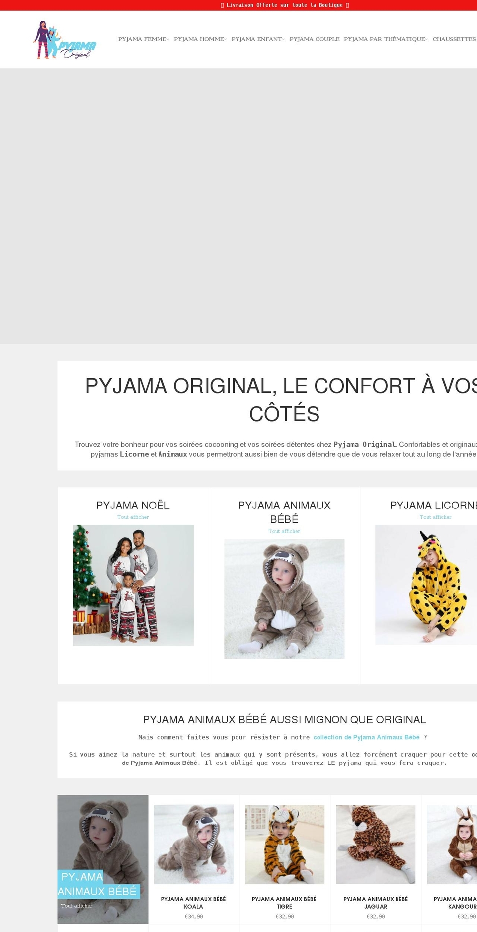 pyjama-original.fr shopify website screenshot