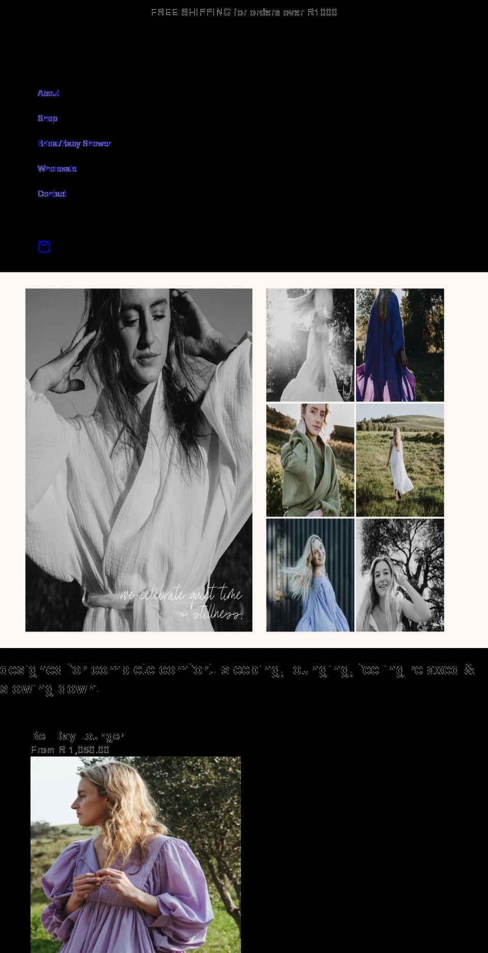 pyjamacollection.com shopify website screenshot