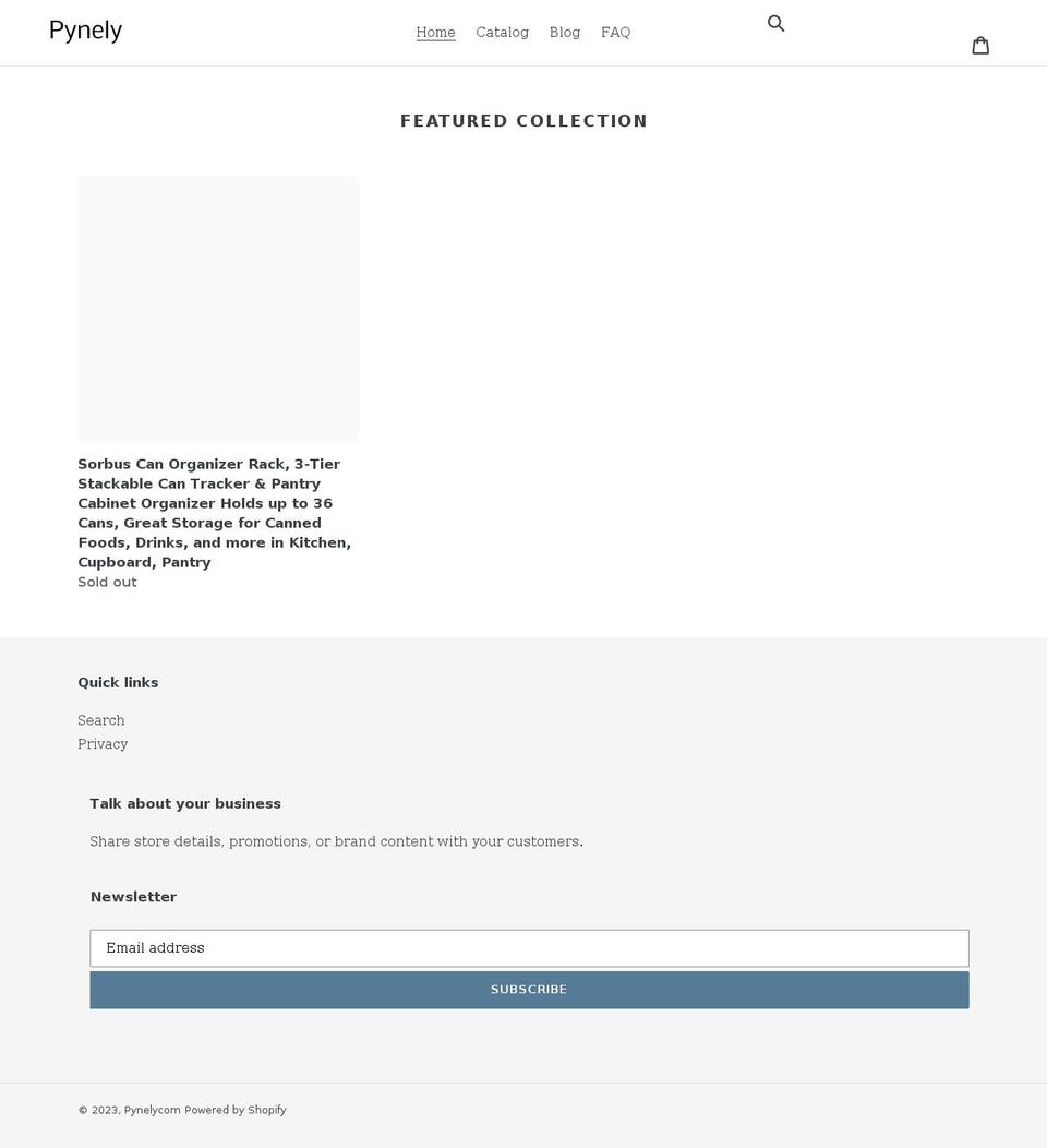 pynely.com shopify website screenshot