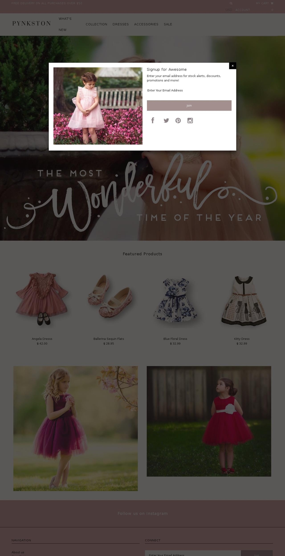 pynkston.com — Shopify storefront screenshot