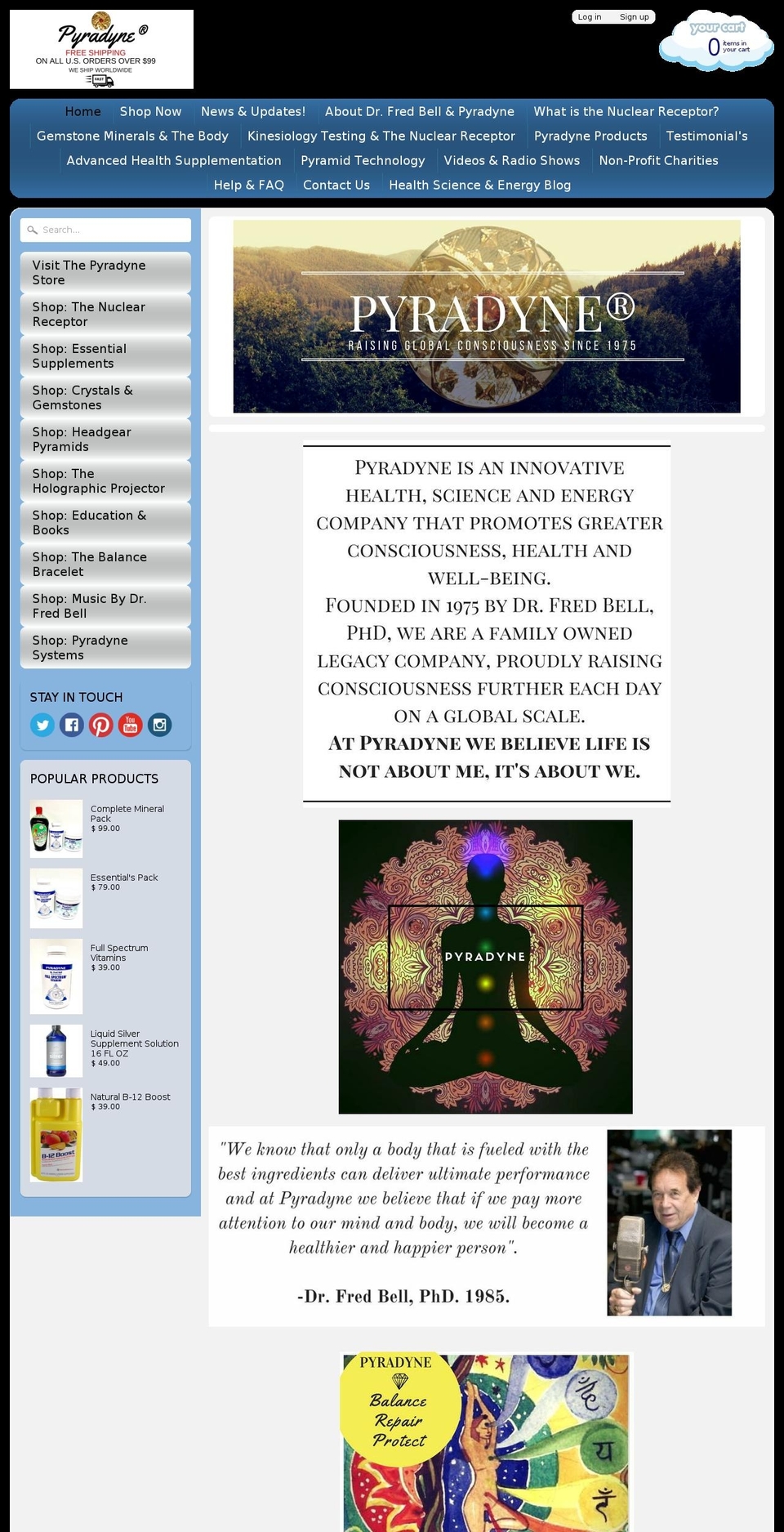 pyradyne.com shopify website screenshot