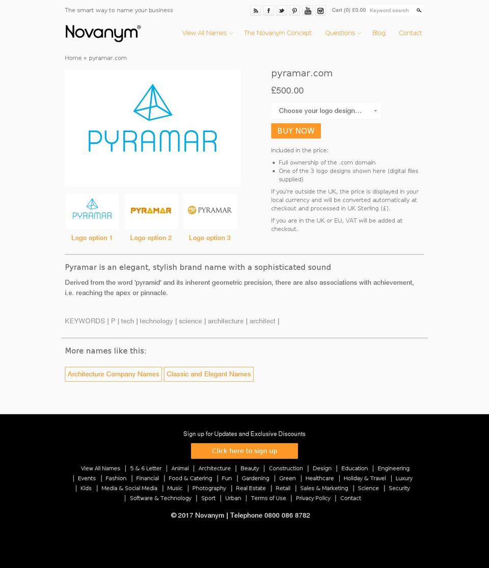pyramar.com shopify website screenshot