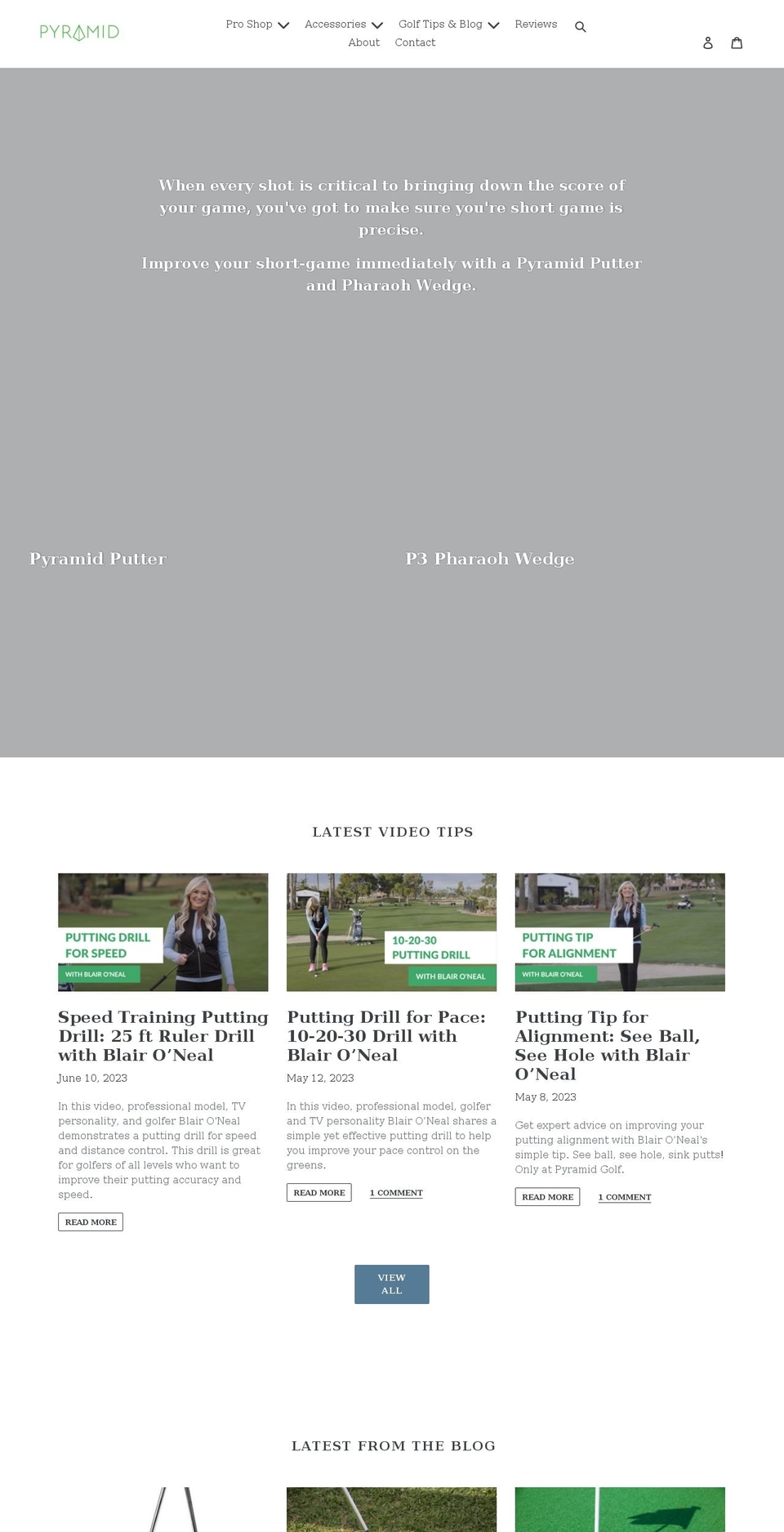 pyramid-putters.com shopify website screenshot