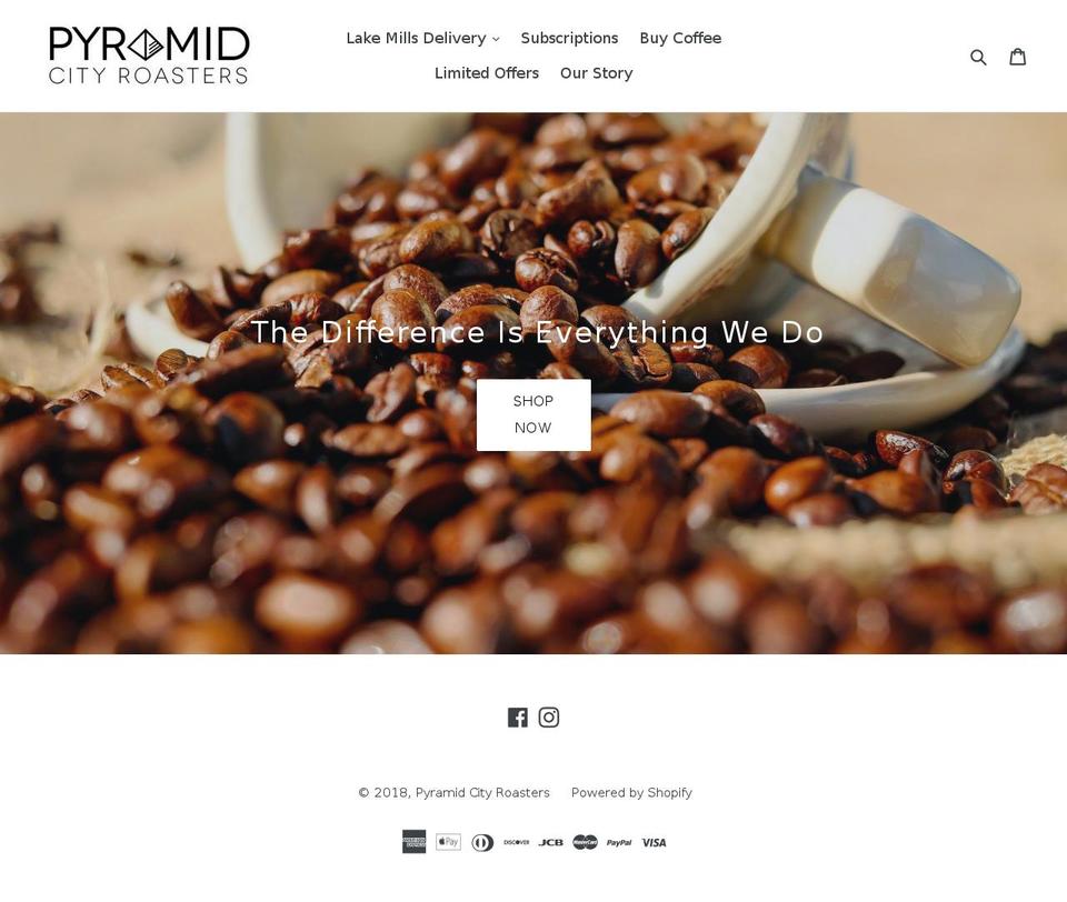 First Theme Shopify theme site example pyramidcityroasters.com