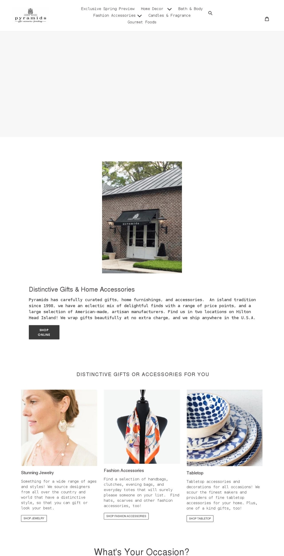 pyramidshiltonhead.com shopify website screenshot