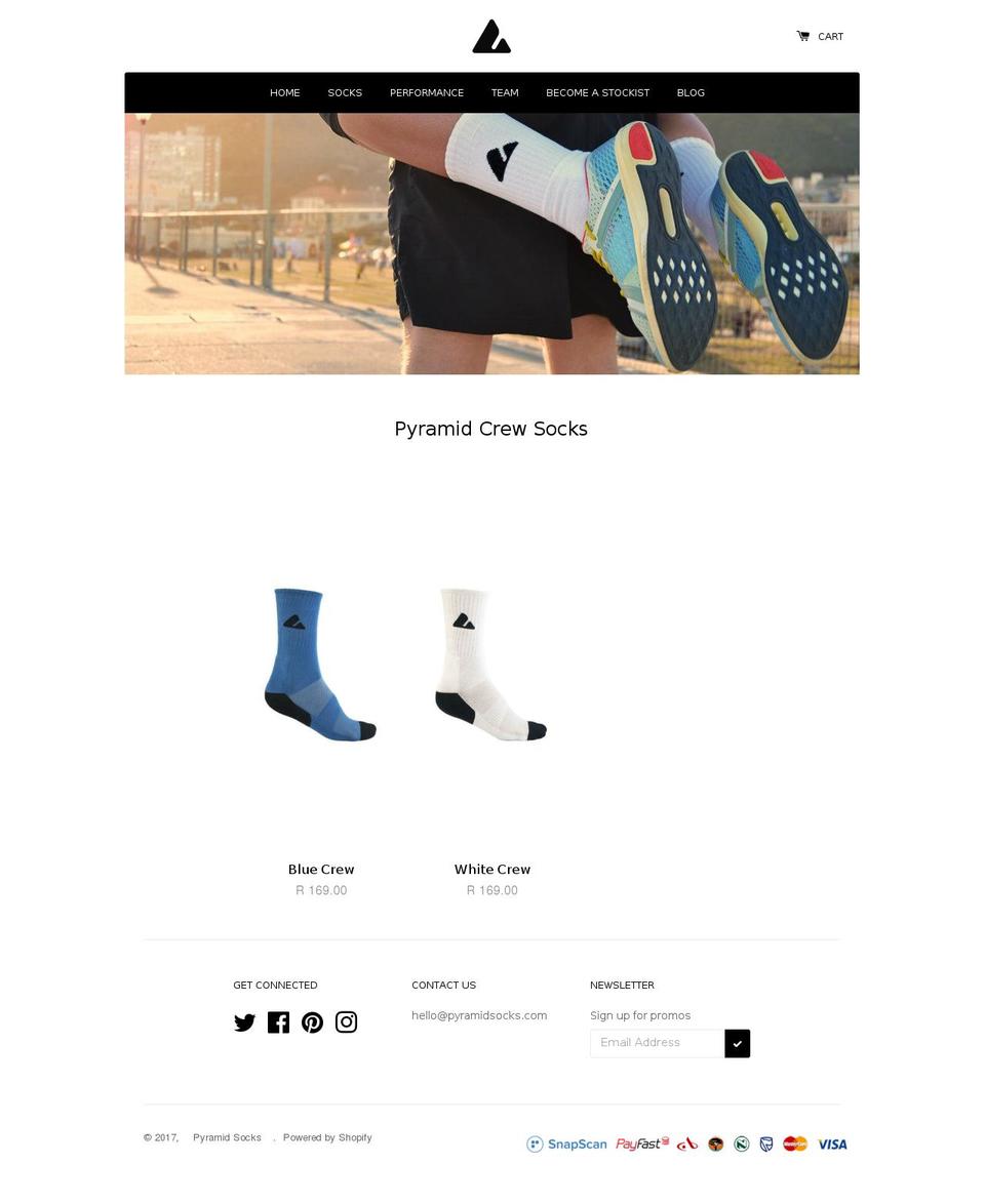 pyramidsocks.com shopify website screenshot