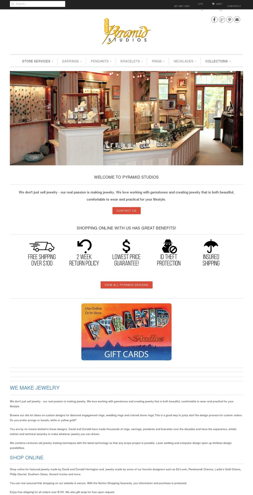 pyramidstudios.net shopify website screenshot