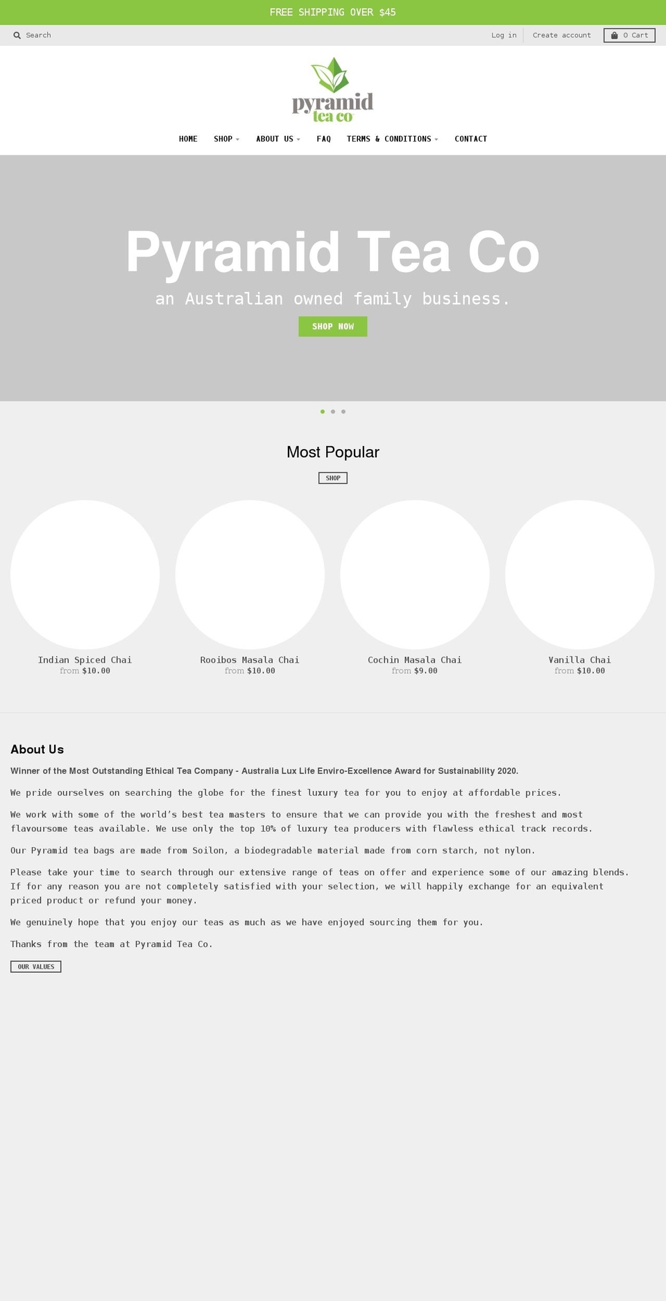 pyramidteaco.com shopify website screenshot