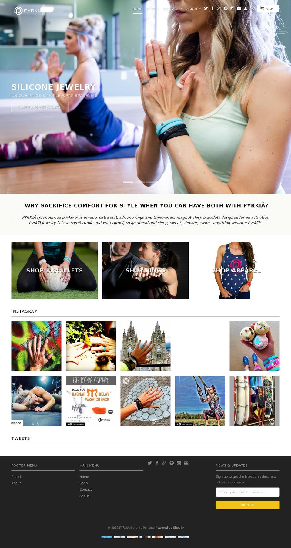 pyrkia.com shopify website screenshot