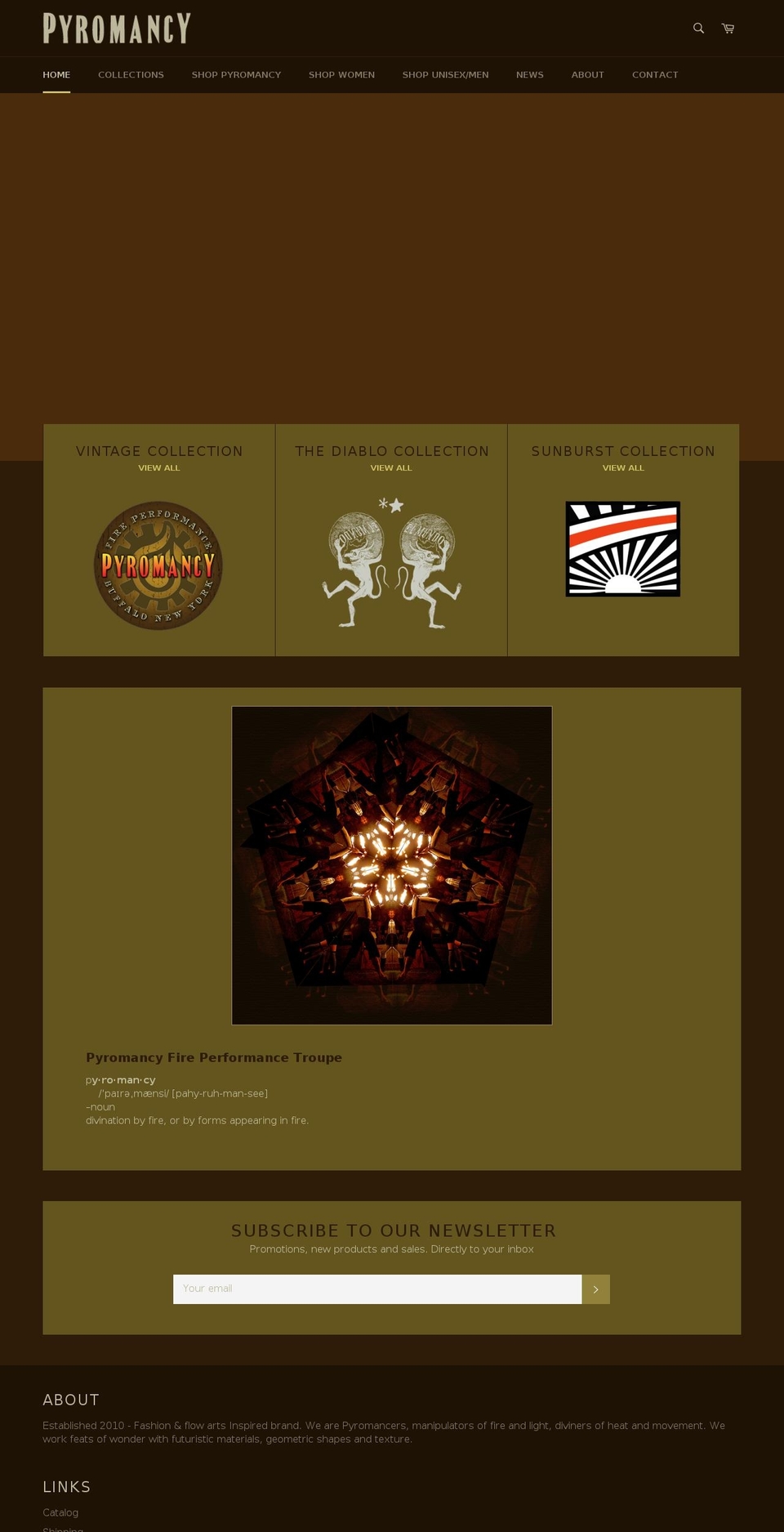 pyromancyshop.com — Shopify storefront screenshot