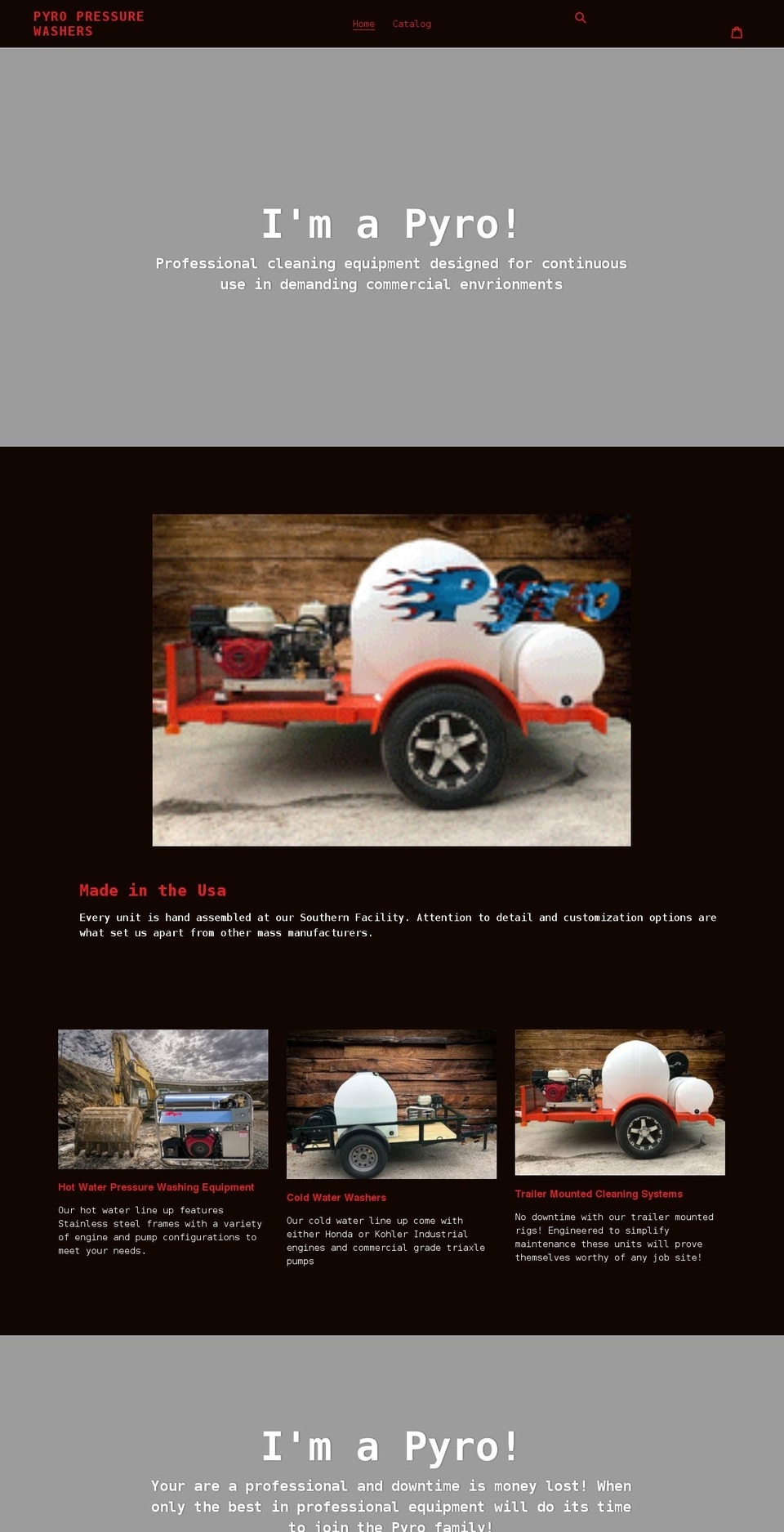 pyropressure.com shopify website screenshot