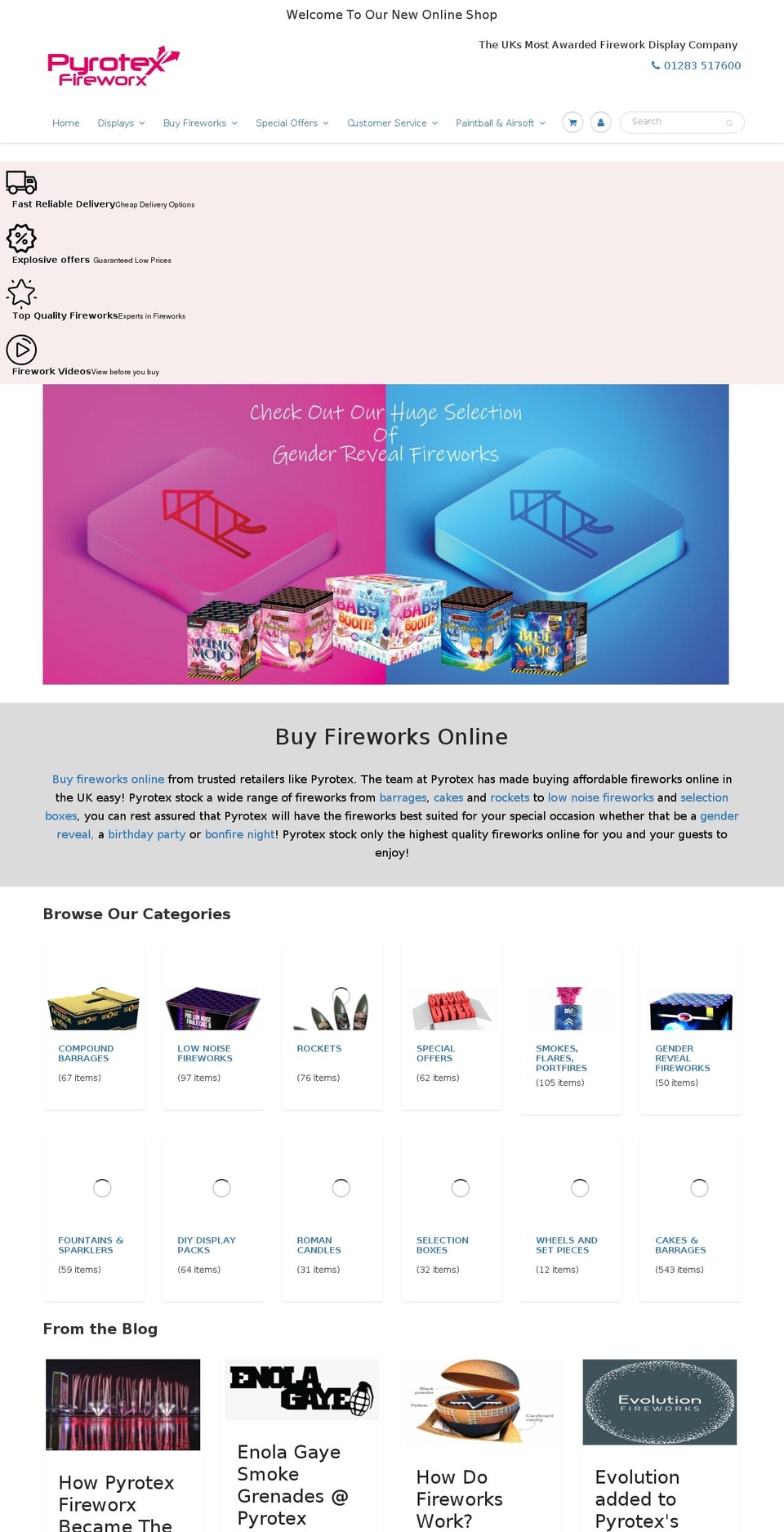pyrotexfireworks.co.uk shopify website screenshot