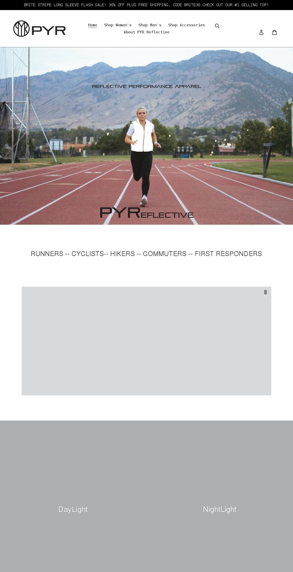 pyrreflective.com shopify website screenshot