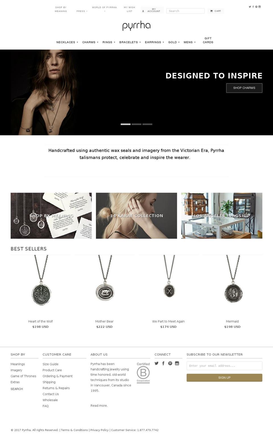 pyrrha.com shopify website screenshot
