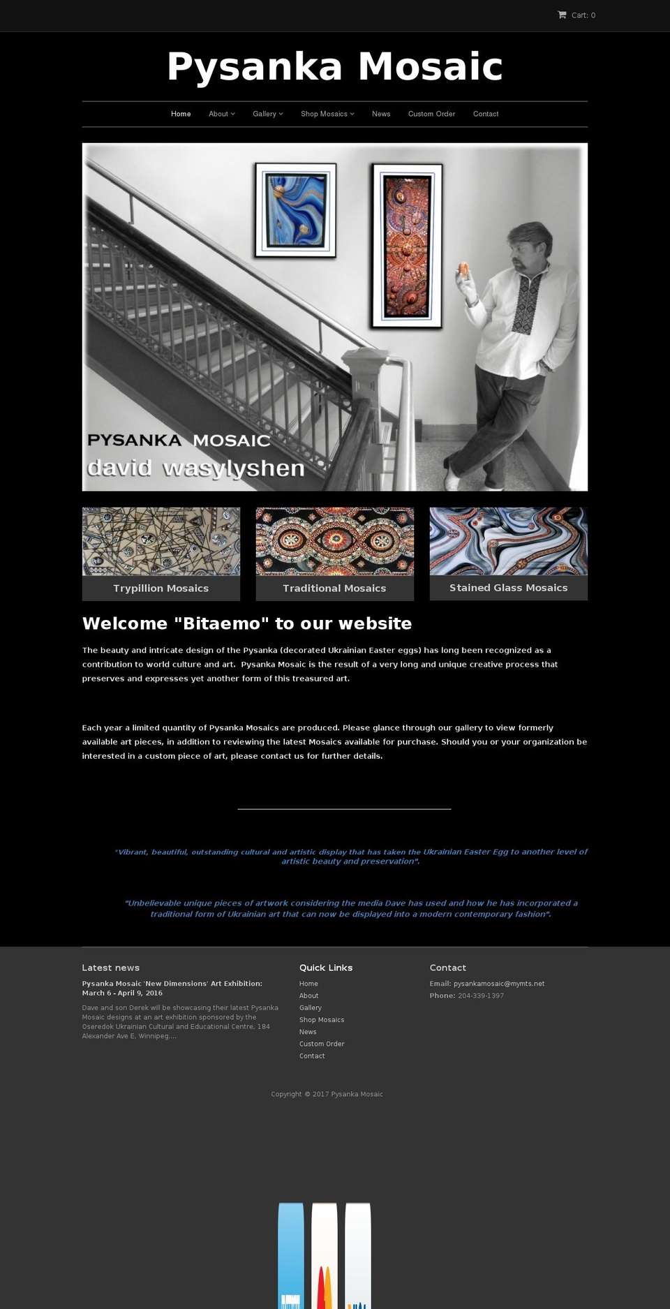 pysankamosaic.com shopify website screenshot