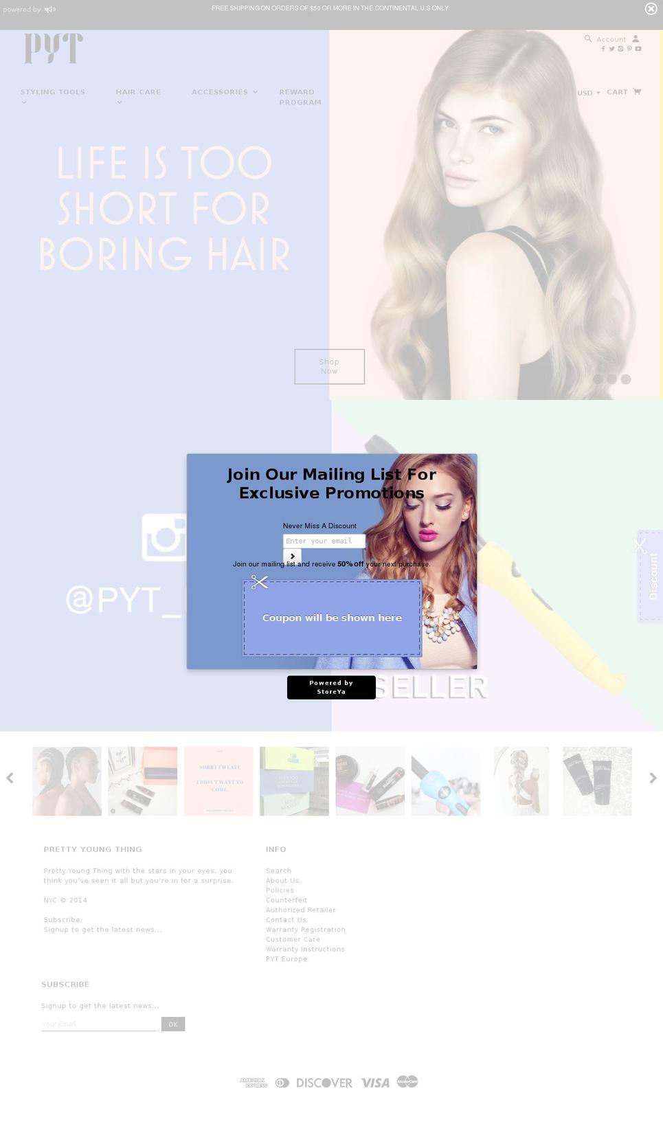pythair.com shopify website screenshot