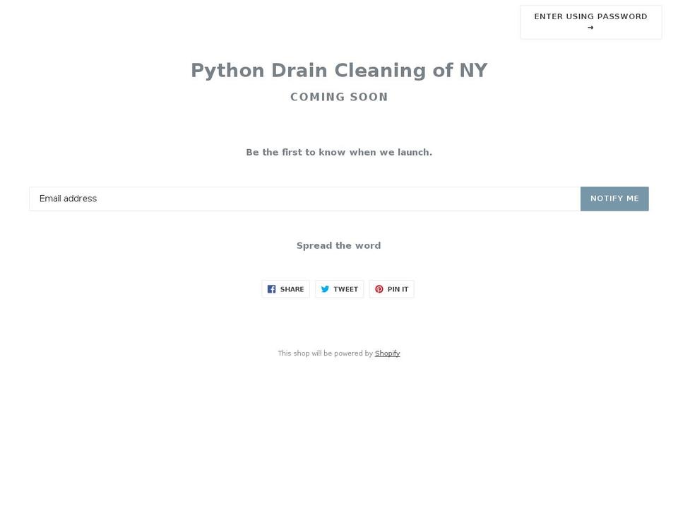 pythondraincleaningny.com — Shopify storefront screenshot