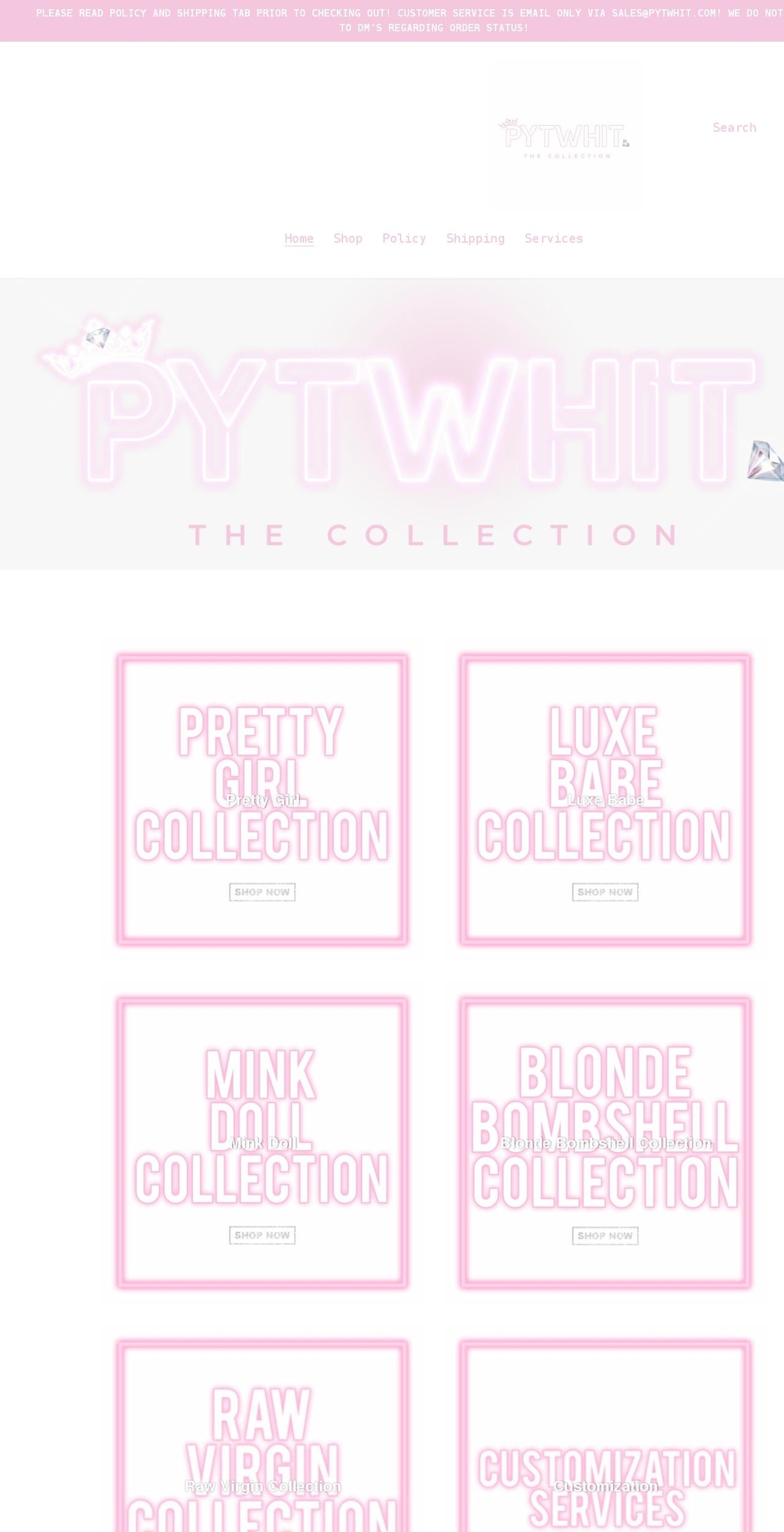 pytwhit.com shopify website screenshot