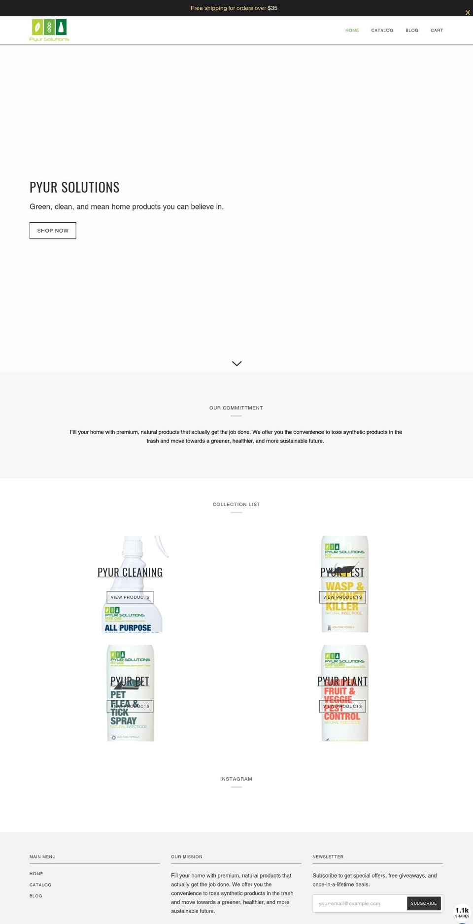 pyursolutions.com shopify website screenshot