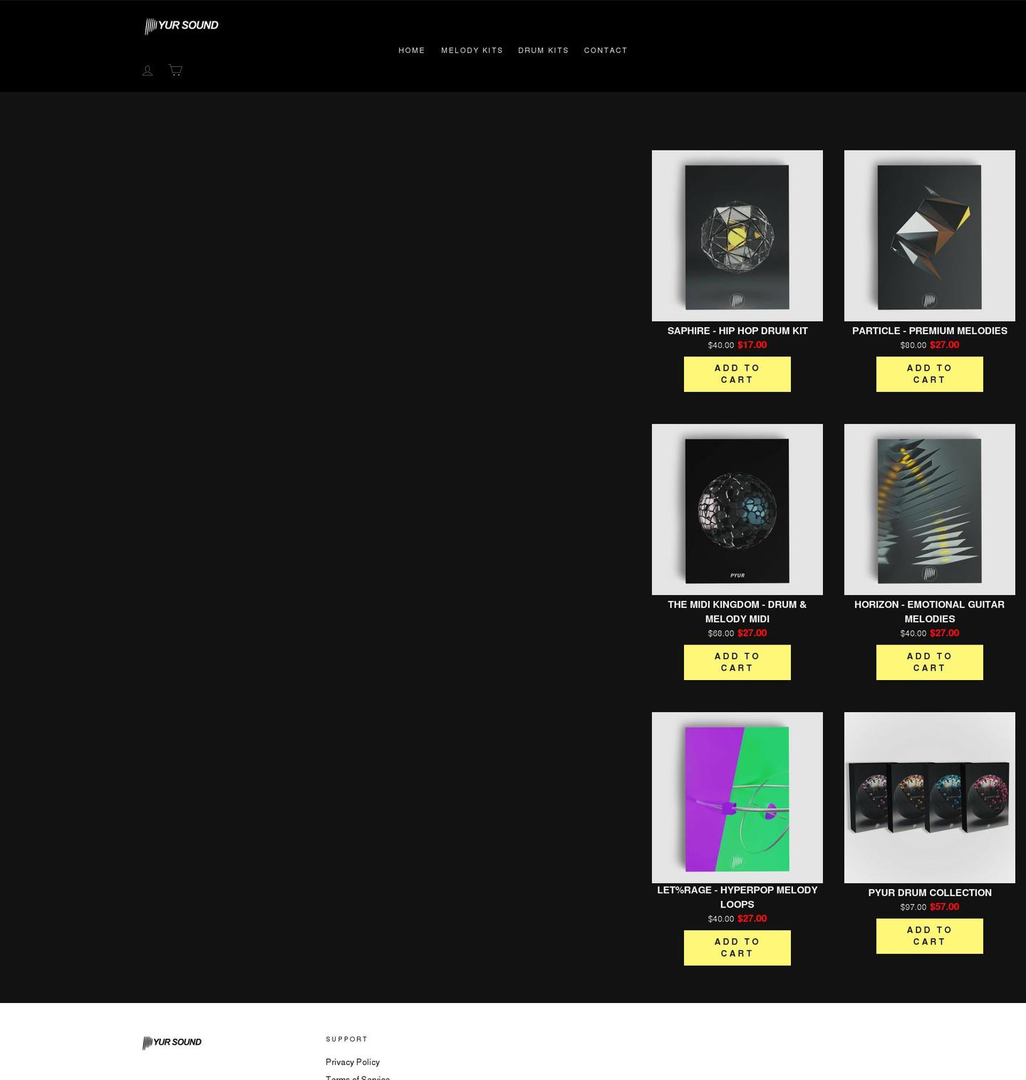 pyursound.com shopify website screenshot