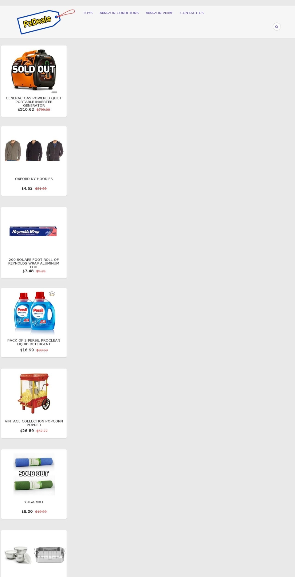 pzdeals.com shopify website screenshot