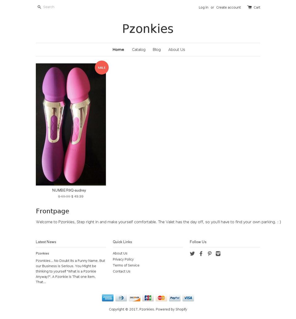pzonkies.com shopify website screenshot