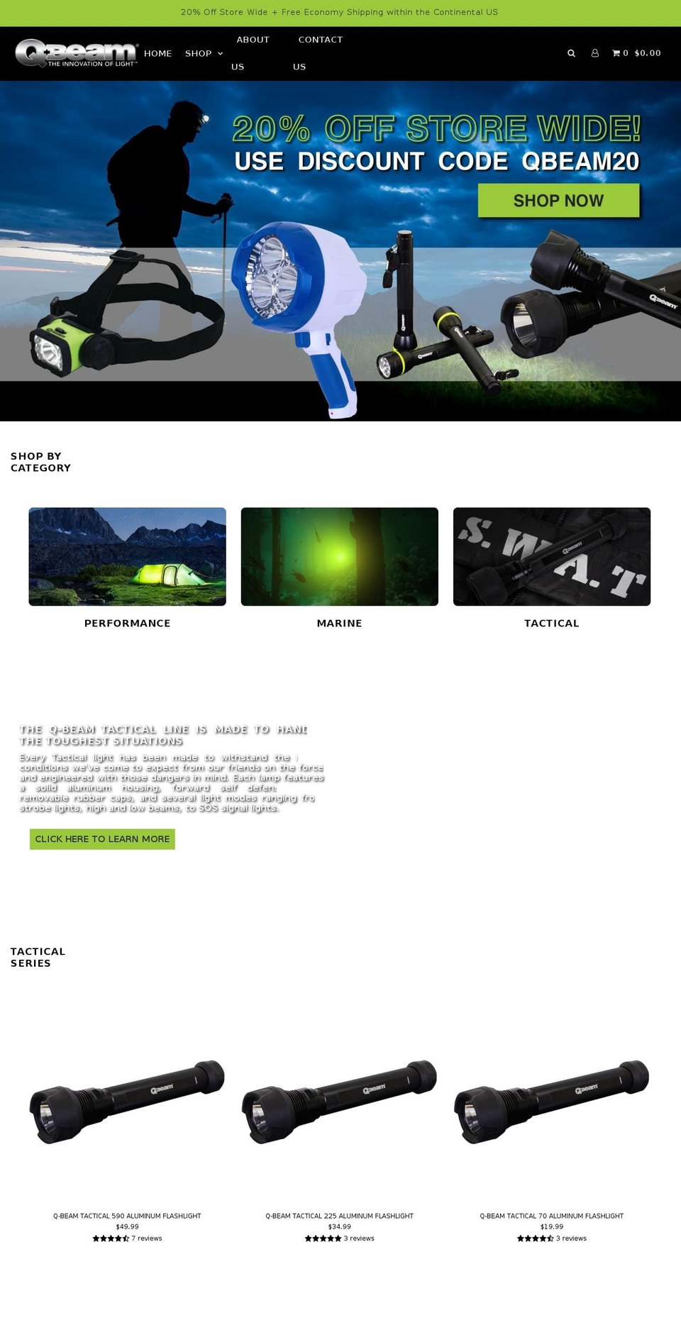 q-beam.com shopify website screenshot