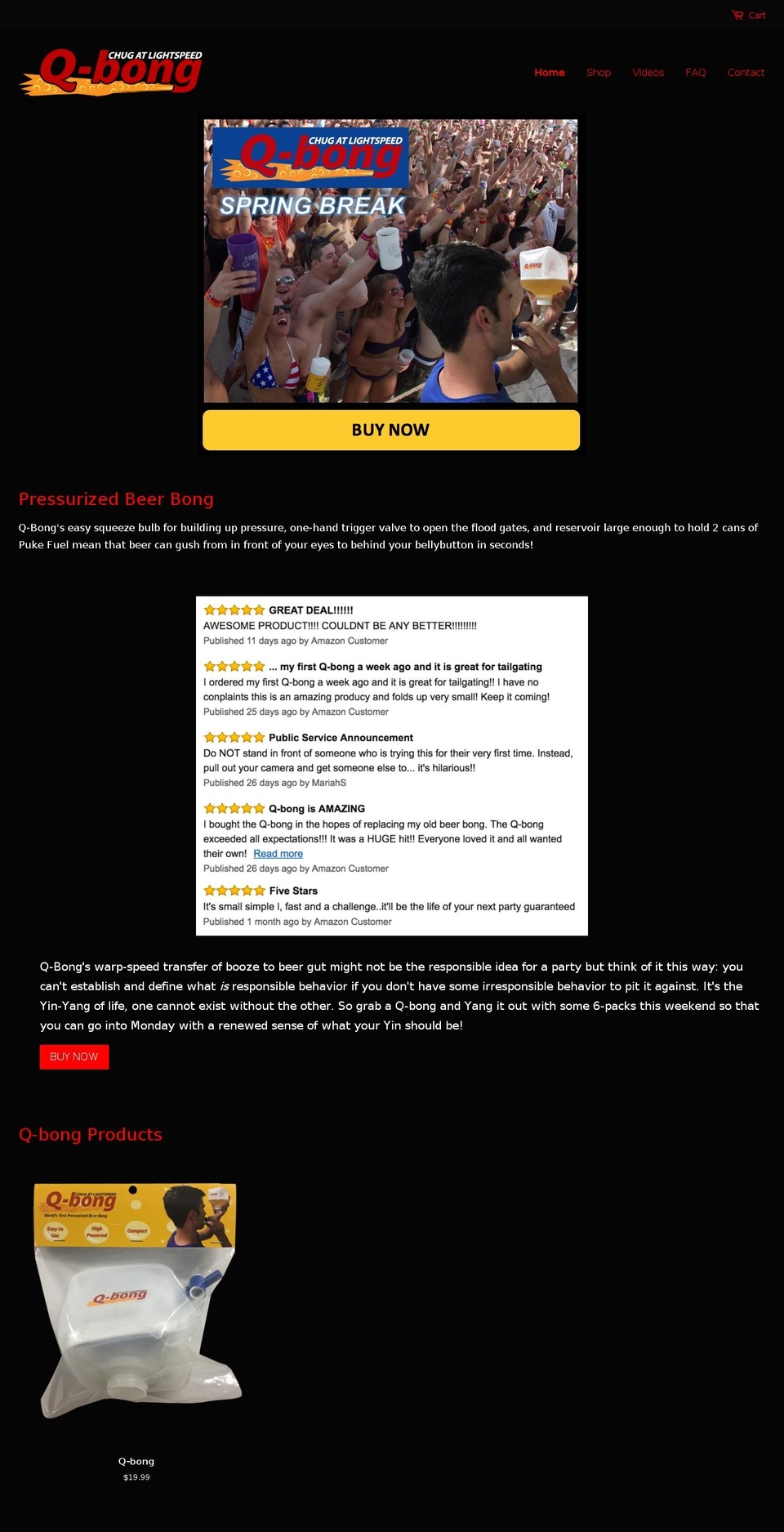 q-bong.com shopify website screenshot