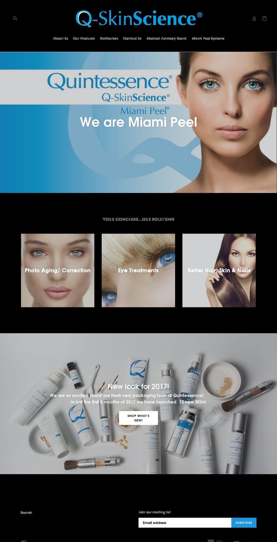 q-skinscience.com — Shopify storefront screenshot
