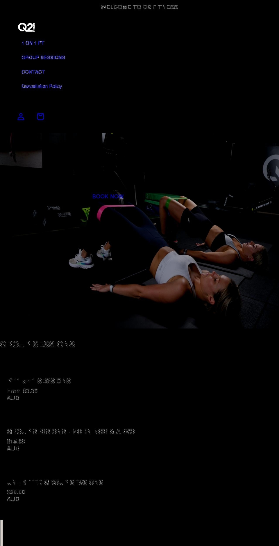 q2fitness.com shopify website screenshot