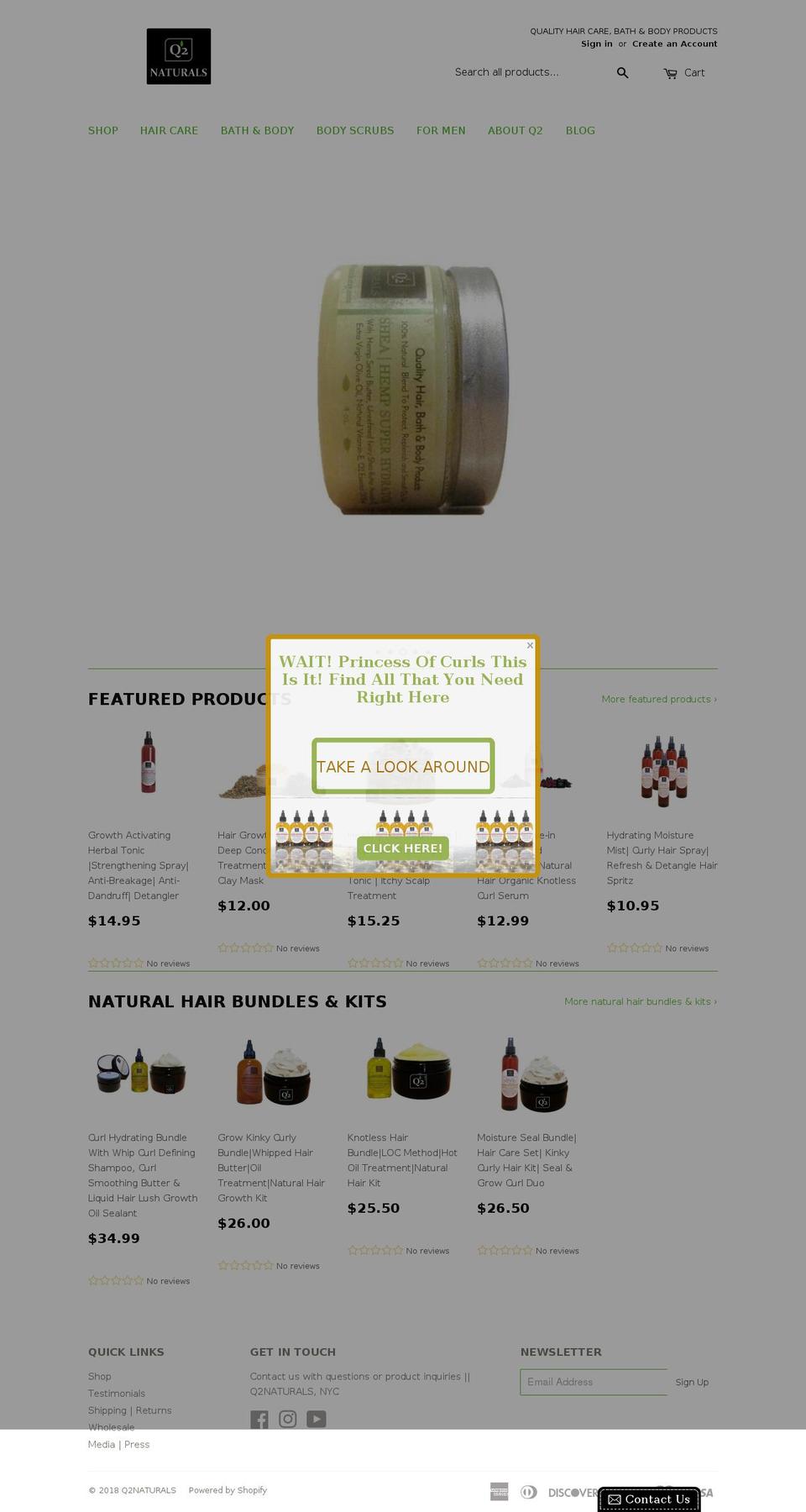 q2naturals.com — Shopify storefront screenshot
