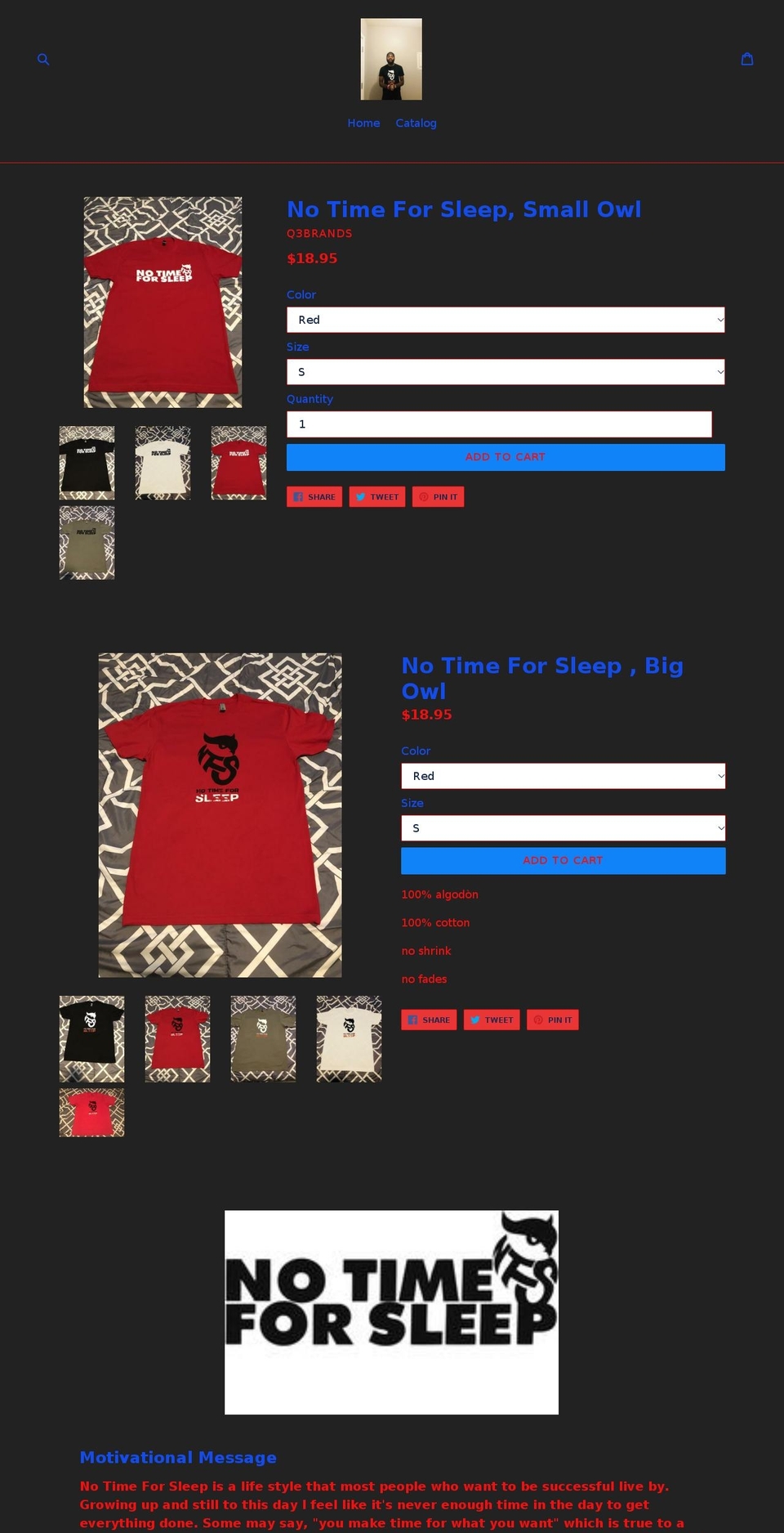 q3brands.com — Shopify storefront screenshot