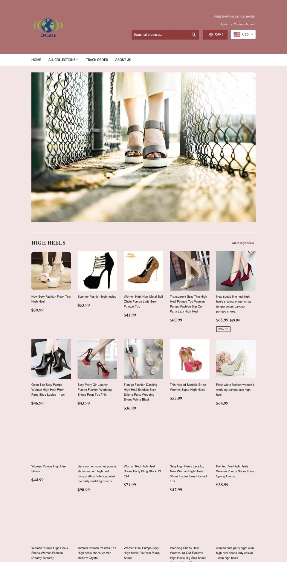 q4less.com — Shopify storefront screenshot