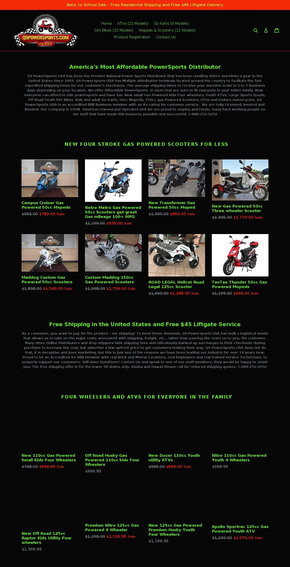 q9powersports.org shopify website screenshot