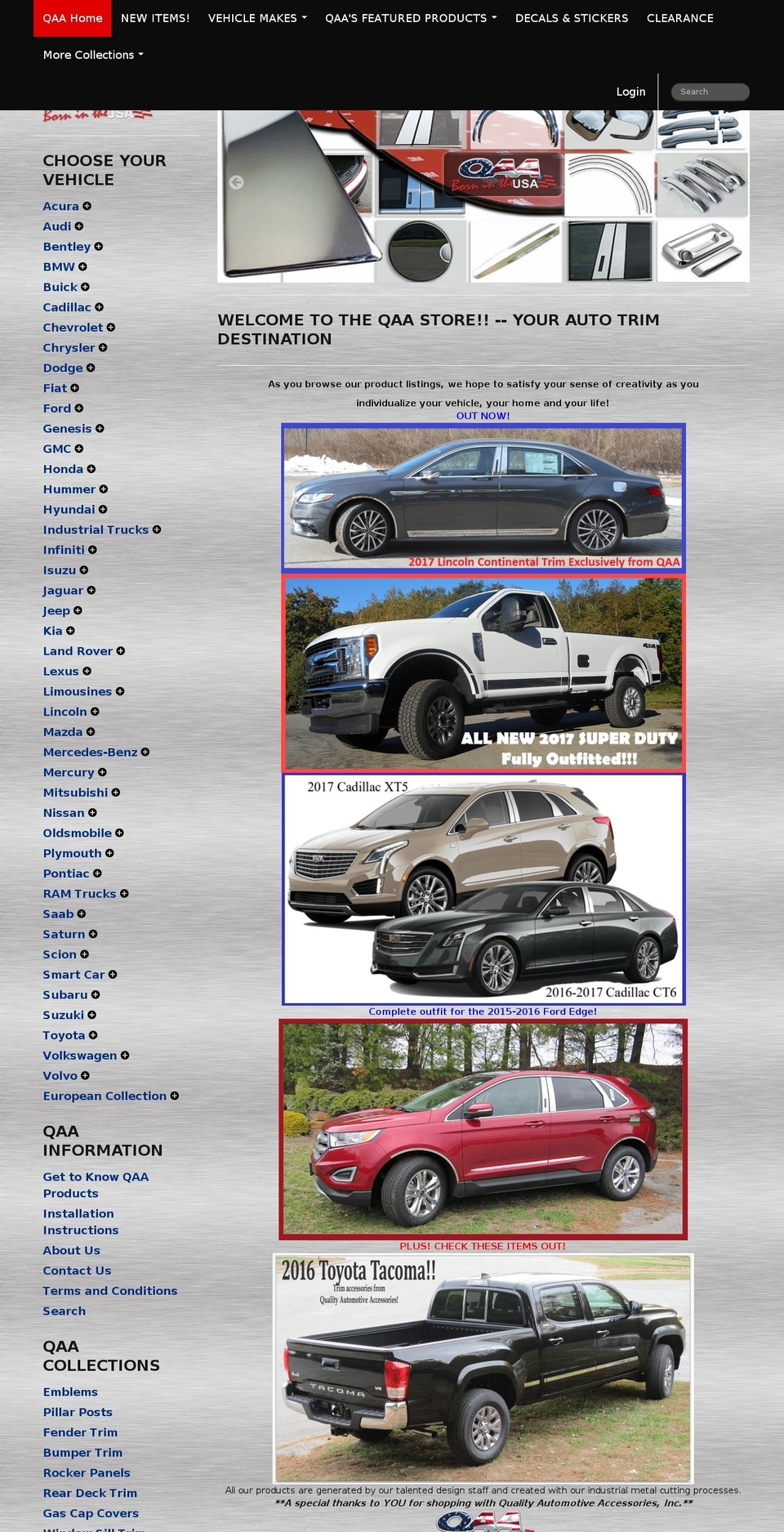 qaastore.com shopify website screenshot