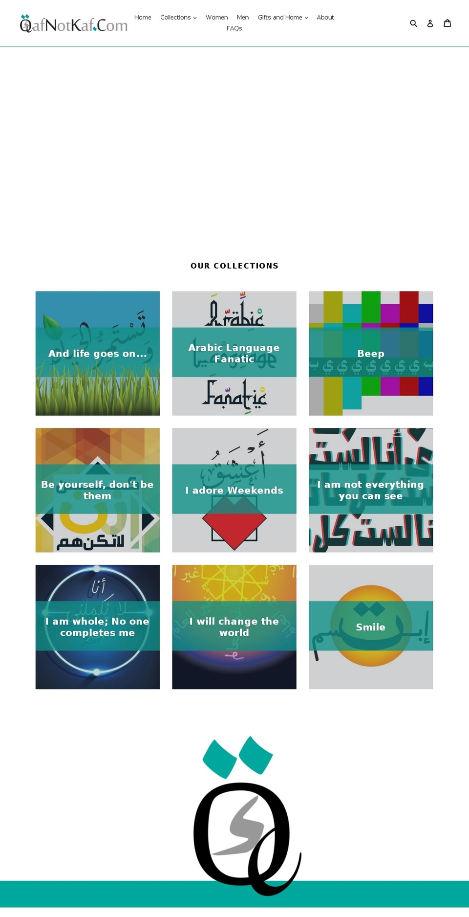 qafnotkaf.com — Shopify storefront screenshot