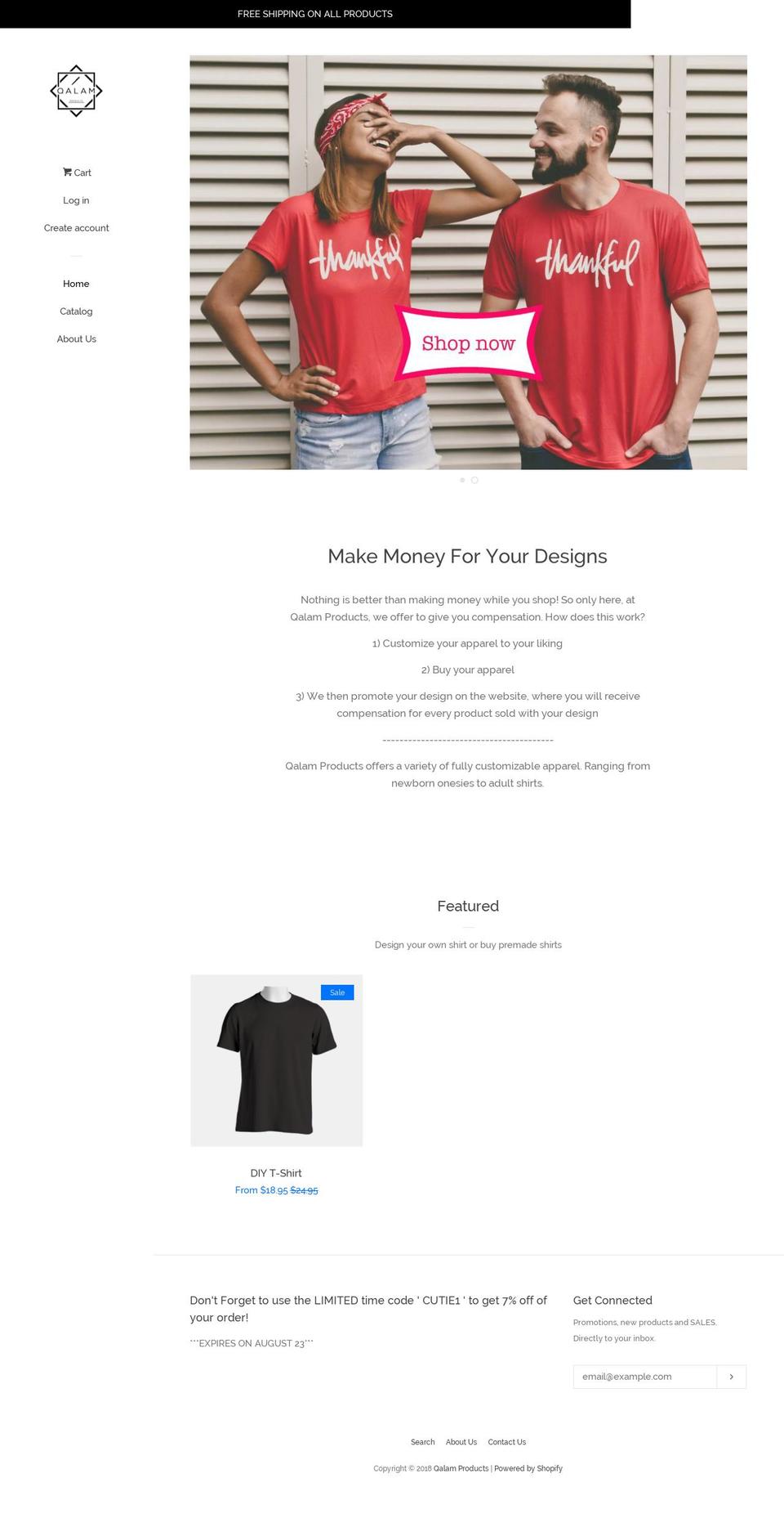 qalamproducts.com — Shopify storefront screenshot